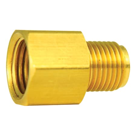 Ags Brass Adapter, Female(9/16-18 Inverted), Male(1/2-20 Inverted), 1/bag BLF-26B